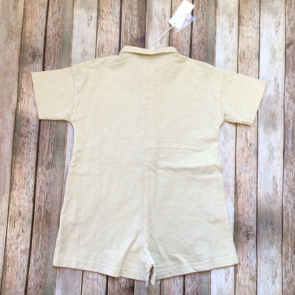 NWT Rylee + Cru Lemon Collared Button Romper